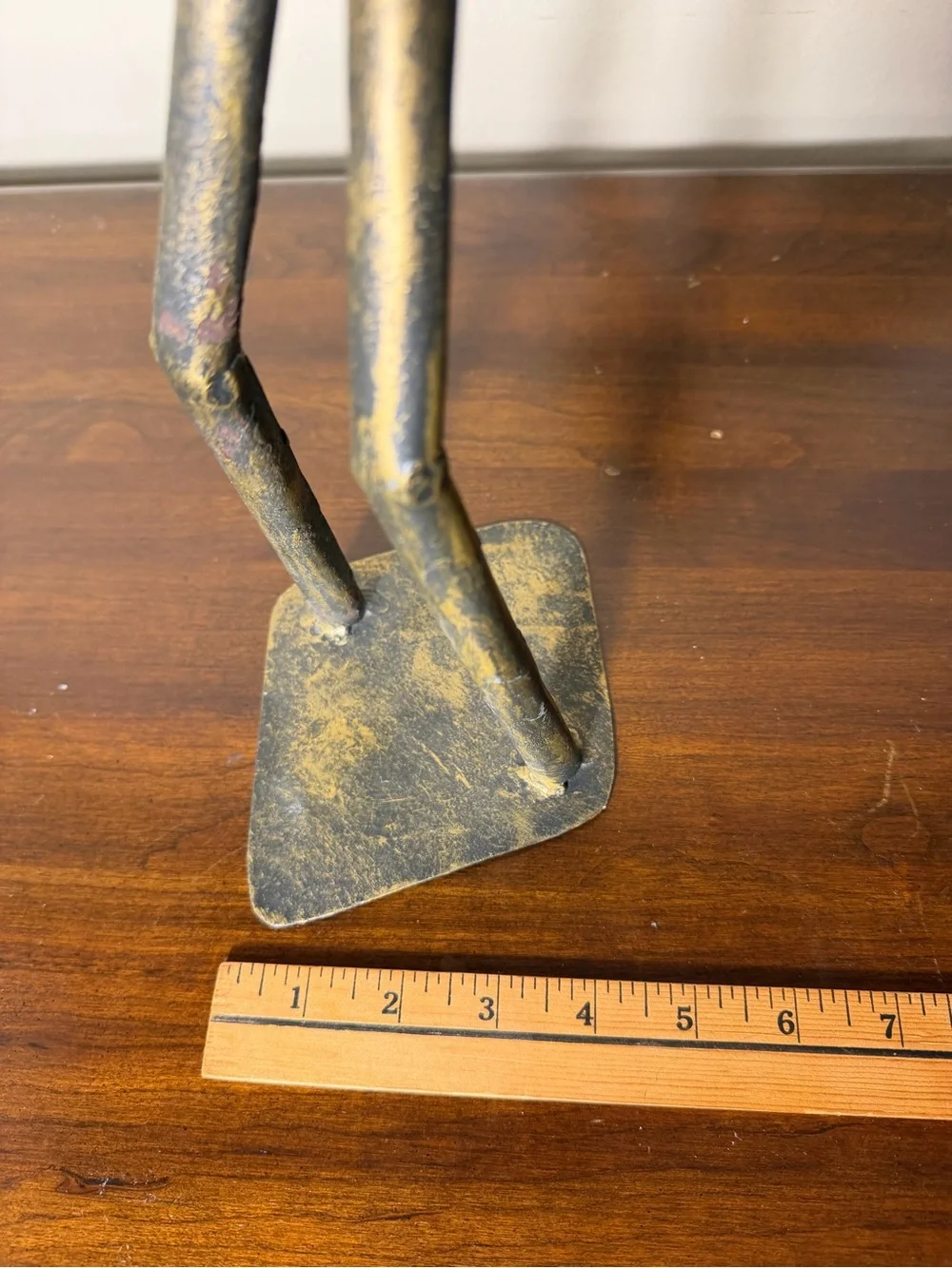 Z Gallerie brutalist style saxophone player tube metal sculpture approximate 15